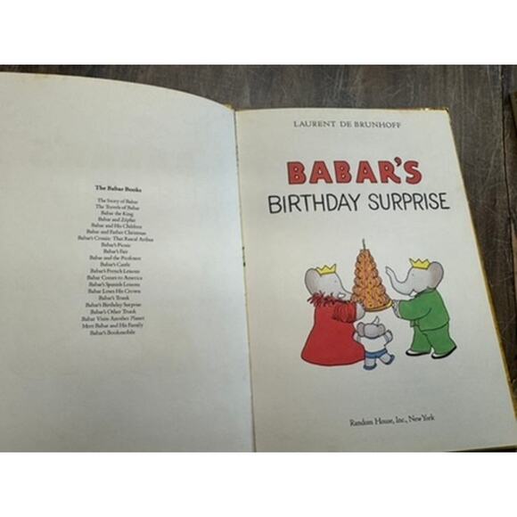 "BABAR" SET OF 4 VTG Children's Books Elephant Adventure Baby Shower Made in USA - Picture 7 of 16